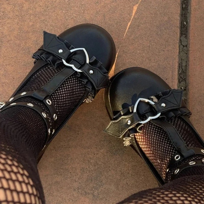 Women'S Shoes In Fashion - Nieuwe Zoete Hart Gesp Wiggen Mary