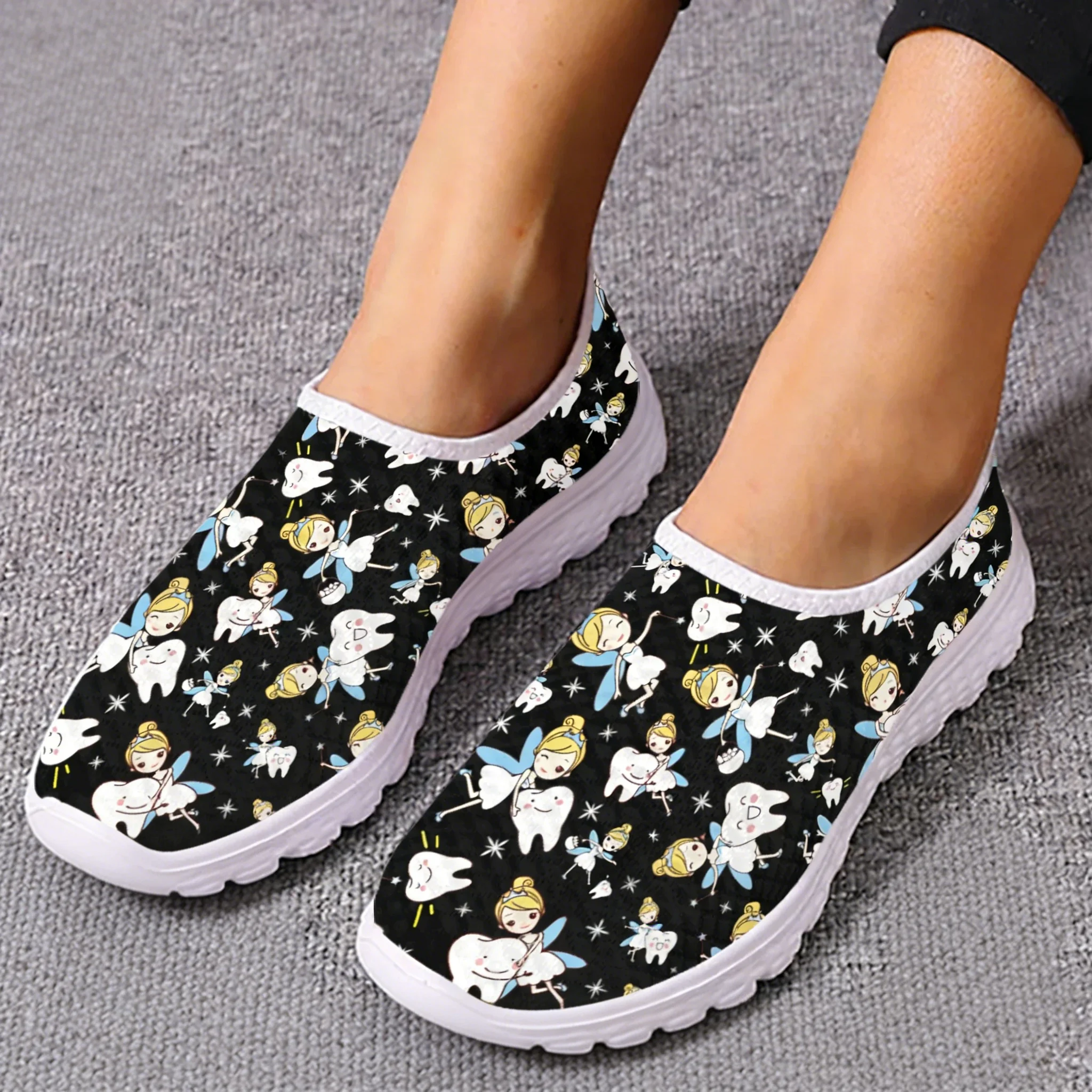 Women Shoes Tennis - Leuke Cartoon Verpleegster Elf/Tanden Mesh Hoge