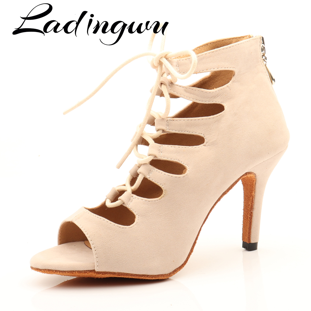 Women'S Shoes Z - Ladingwu Beige Suede High-Top Dans Schoenen